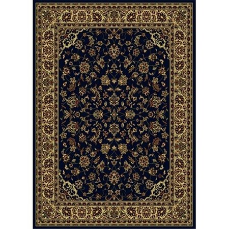 AURIC 953-1340-NAVY Castello Rectangular Navy Blue Traditional Italy Area Rug; 3 ft. 3 in. W x 4 ft. 11 in. H AU1614901